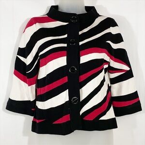 Chico’s | Red, Black, White Cardigan